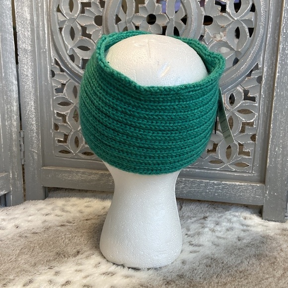 NWT! Green knit headband OS bling beaded rhinestones romantic quiet luxury fall - Picture 4 of 10